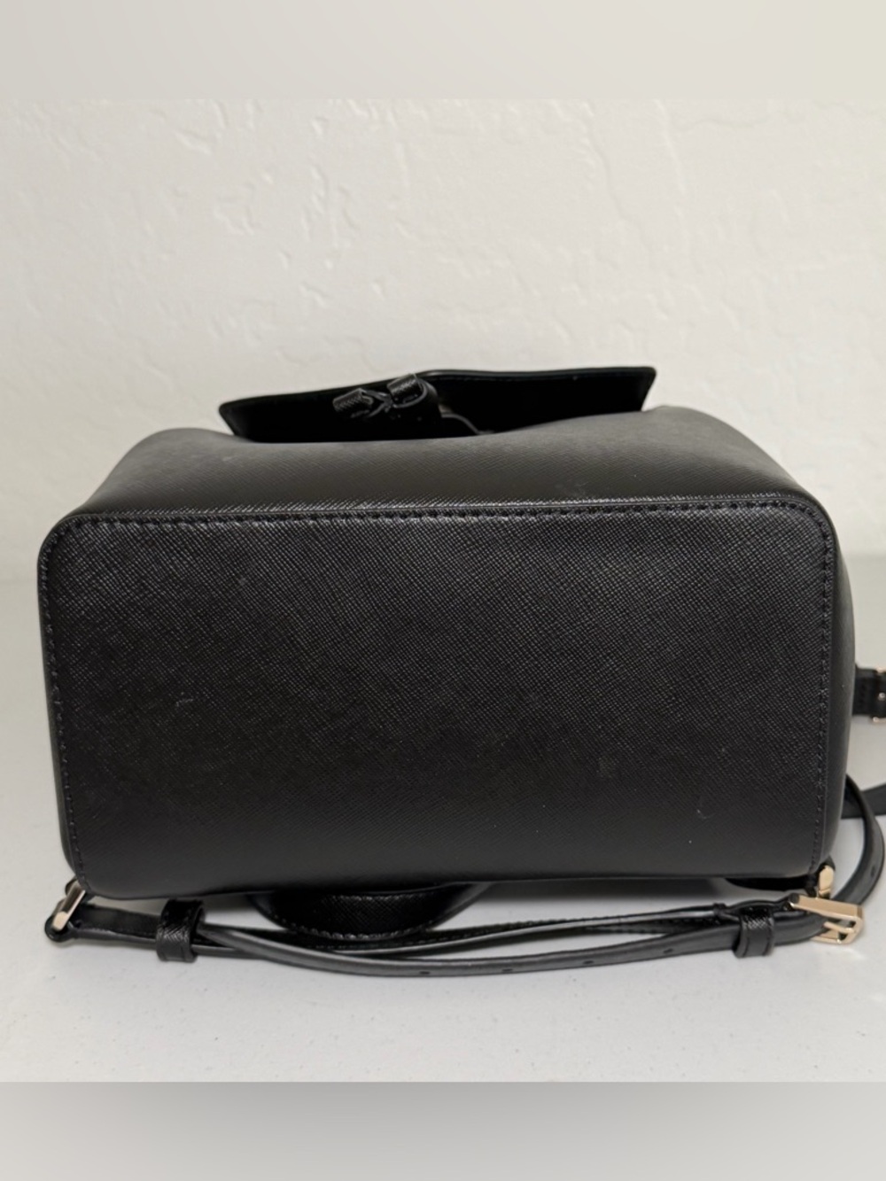 Kate Spade Lizzie Black Saffiano Leather Flap Backpack - Picture 6 of 13